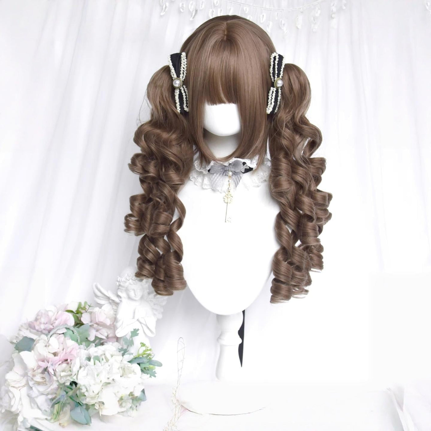 Sinwavy - Doll Like Lolita Wig - Detachable Curl Ponytails Wig