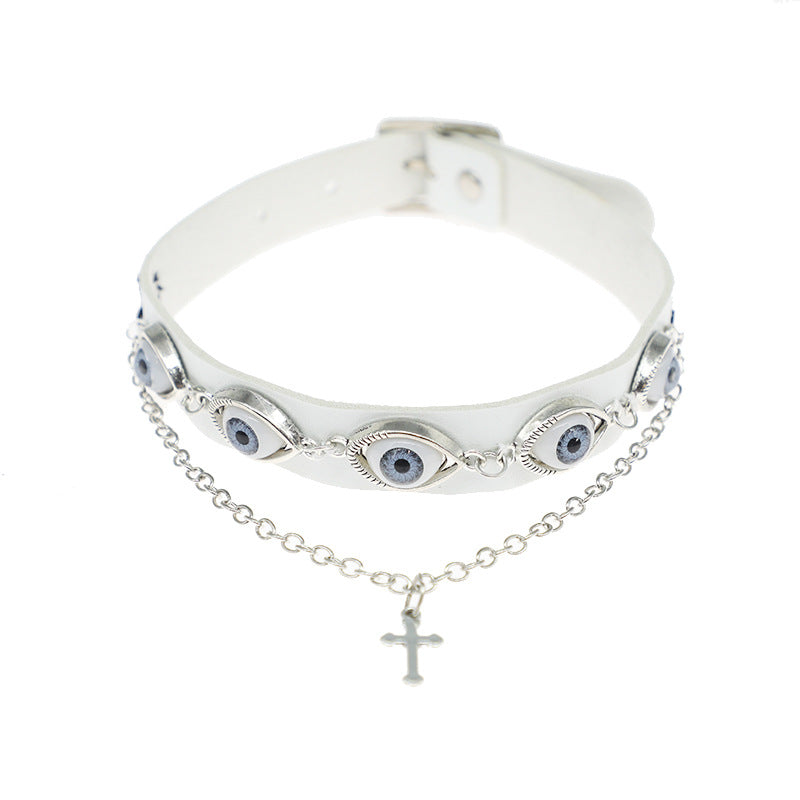 Original Design Handmade Niche Cthulhu Style Eyeball Demon Eye Dark Personality Choker - Lolita Fetch