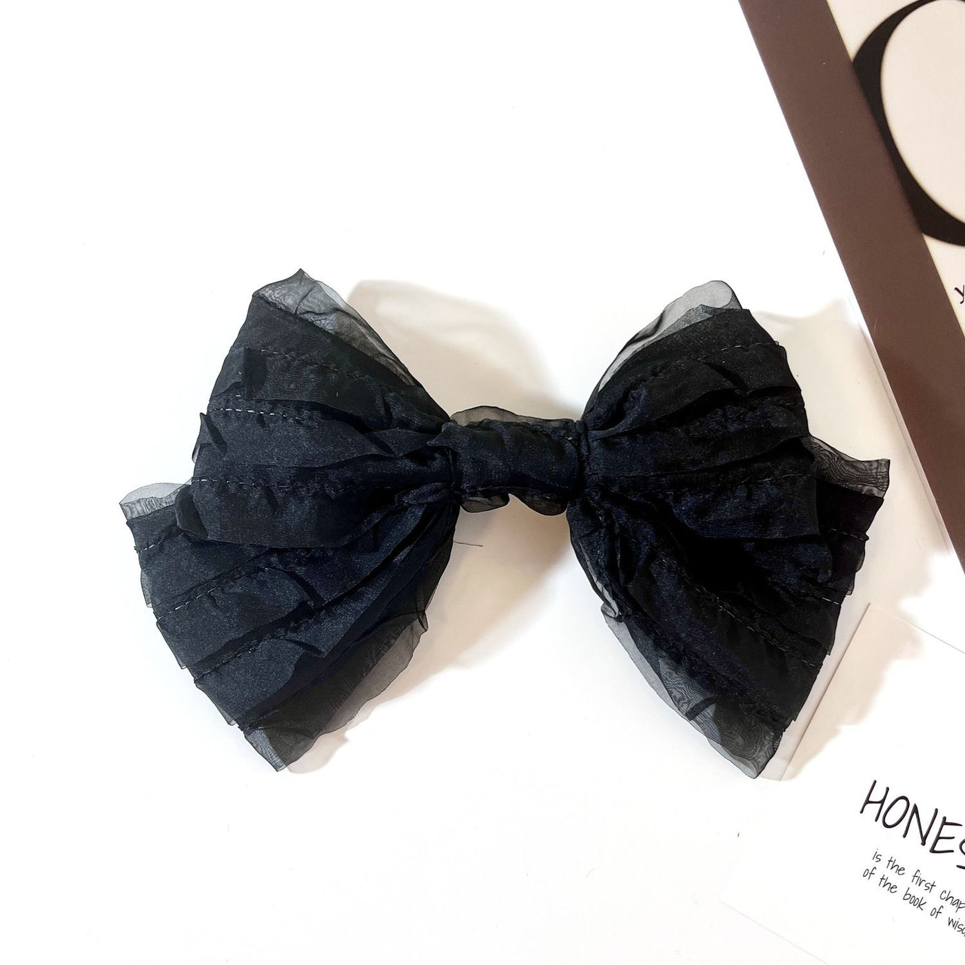 Handmade - Layered Cake Bow - Brooch or Hair Clip - detail view 2