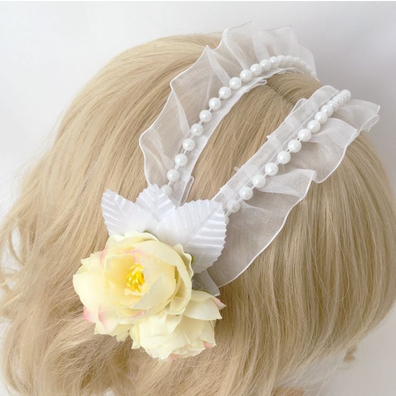 Lolita French Retro Sweet Mesh Headband - Gentle Temperament Flower Lace Hair Accessory