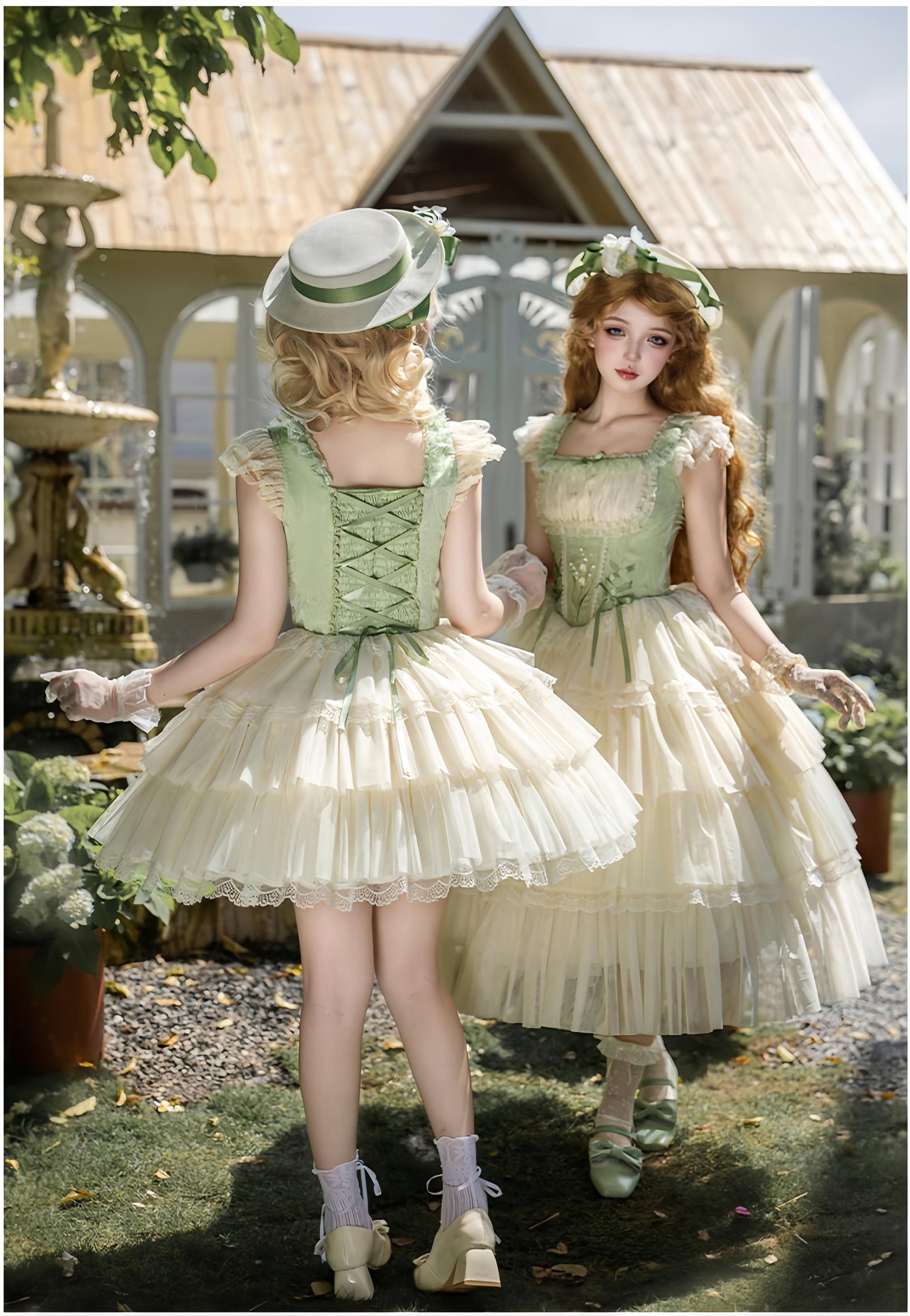 With PUJI - Lily of the Valley Whisper - Embroidered Classic Lolita Corset JSK Dress