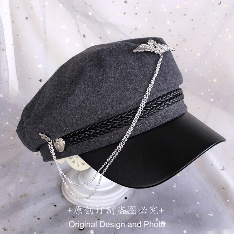 Army Lo Tassel Military Hat Gothic Style Military Hat Handmade Design Lolita Military Hat Lolita Accessories - Lolita Fetch