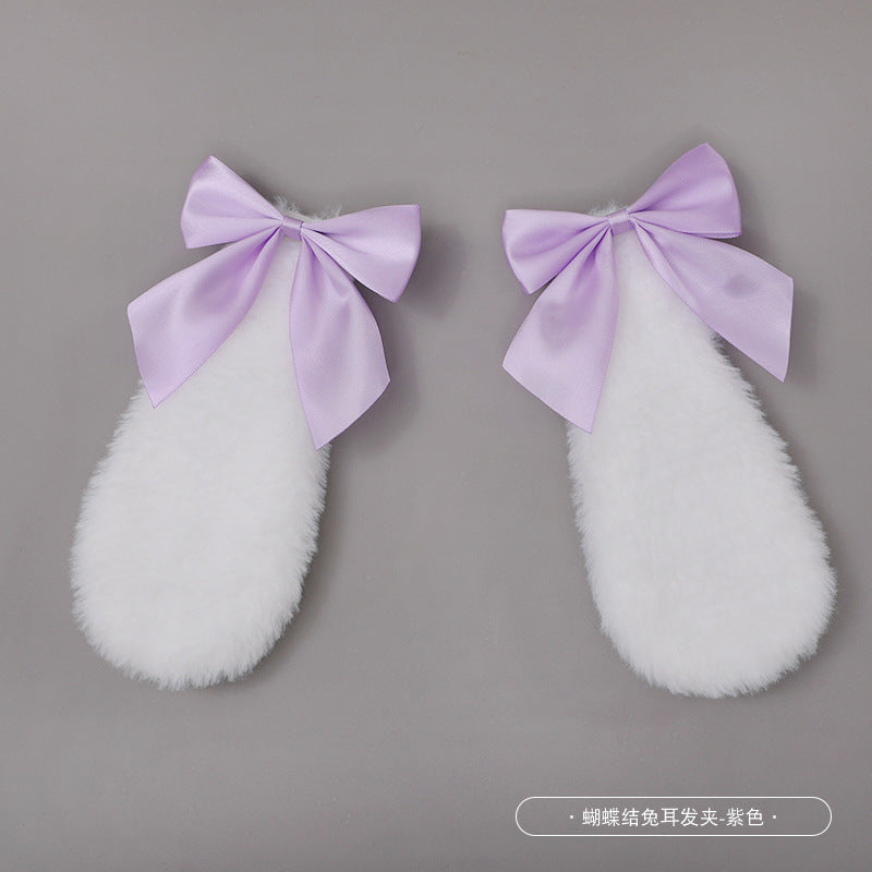 Lolita Lolita Bowknot Lolita Bunny Ear Hair Clip Side Clip Pair Clip Hair Accessory Cartoon Hair Clip - Lolita Fetch