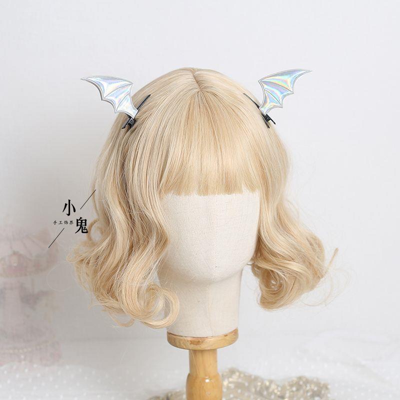 Black Wings Demon Hair Clip Bat Side Clip Halloween Headwear Bow Hair Accessory Lolita Gothic