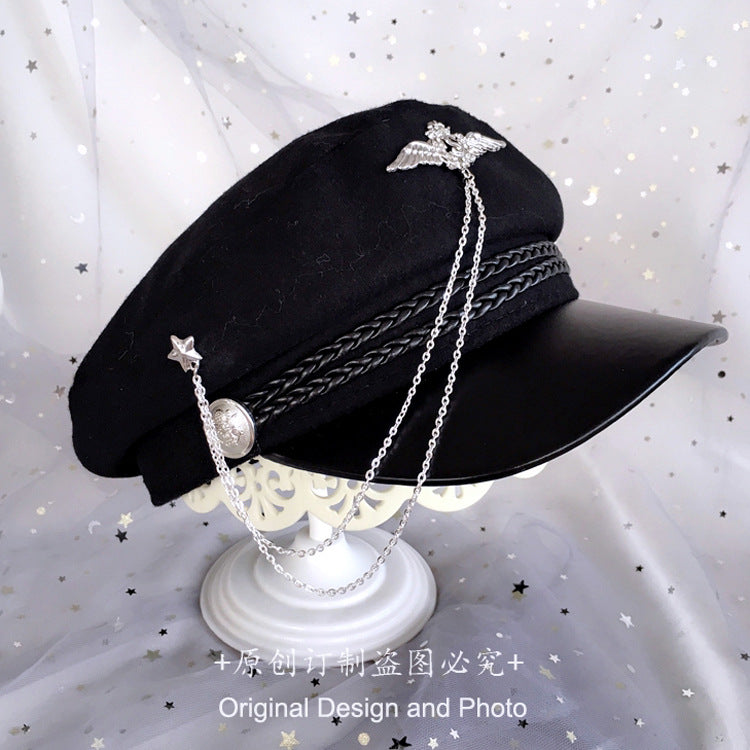 Army Lo Tassel Military Hat Gothic Style Military Hat Handmade Design Lolita Military Hat Lolita Accessories - Lolita Fetch
