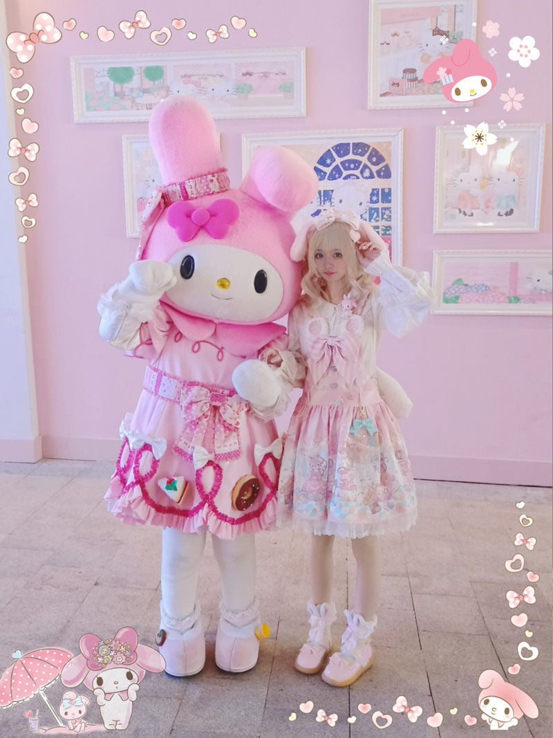 Handmade Sweet My Melody Ear Headband Cute Lace Pink Sweet KC Bow Hair Accessory Lolita Headband