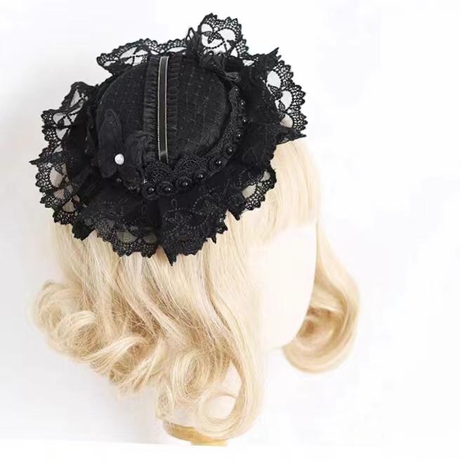 Xiaogui - Vintage Lolita Tea Party Lace Top - Hat Headwear