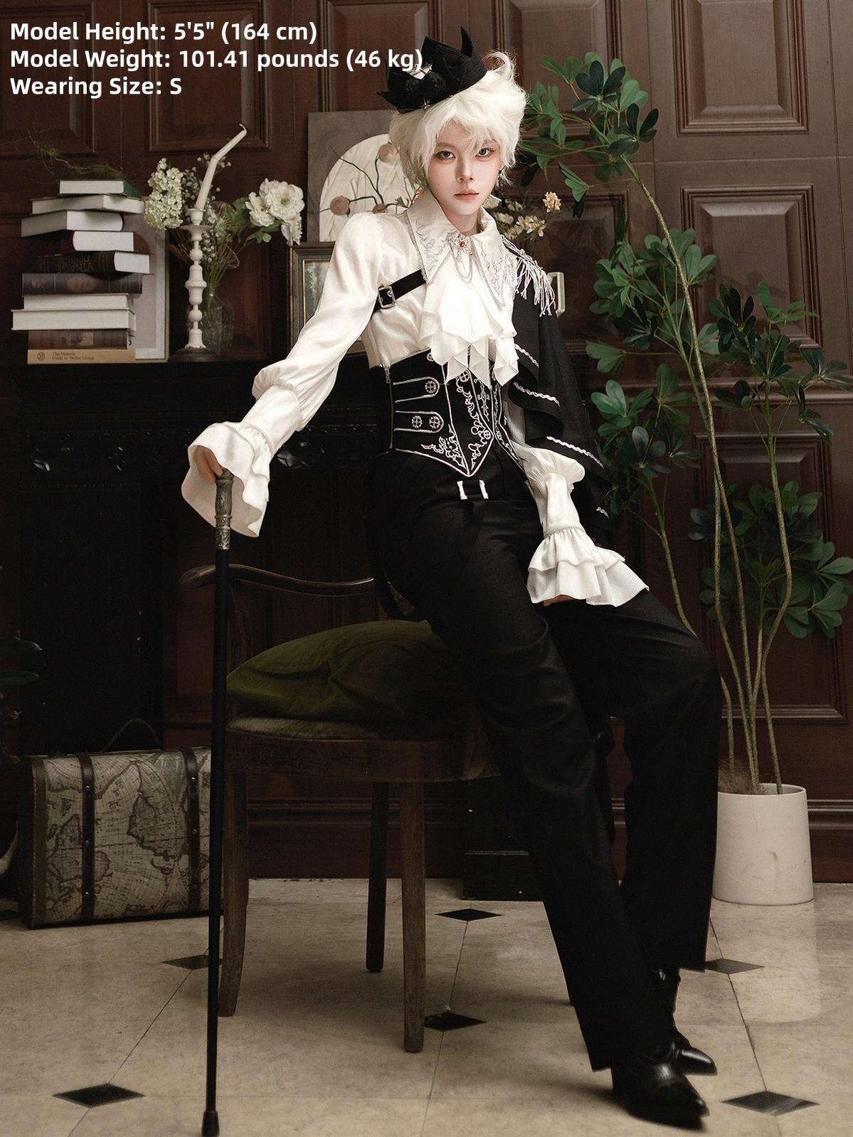 Your Princess - Ouji Lolita Pants Set - Detachable Jabot & Shawl Innerwear