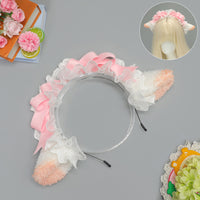 Mie Mie Jiang - Little Sheep - 프릴 트리밍 양 귀 머리띠 - Mei Mei Sauce Sheep Ear Headband - Pink