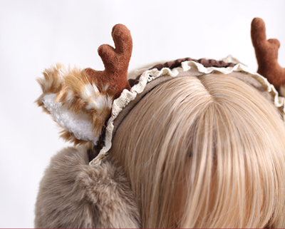 Xiaogui - Christmas Foldable Antlers Earmuffs - Lolita KC Headwear
