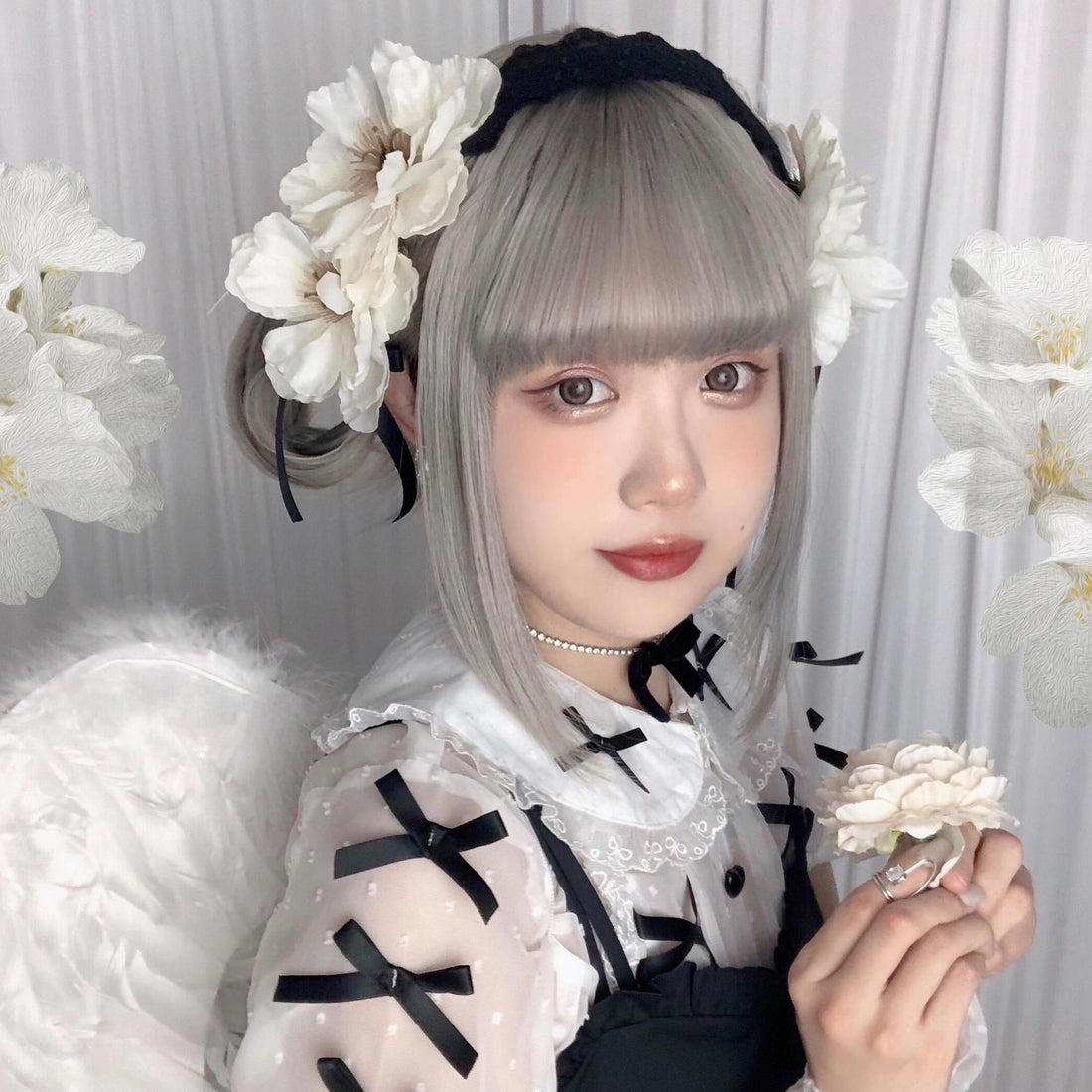 Lolita Handmade Lace Hairband - Gothic Dark Sweet Punk Flower Headwear for Girls