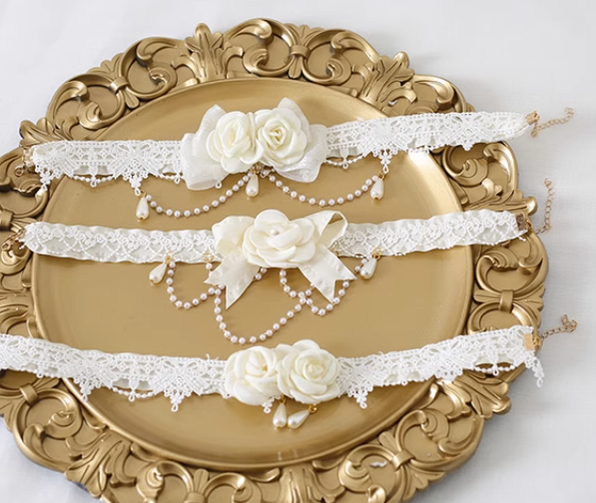 Xiaogui - Elegant Lolita Lace Camellia - Necklace Neckwear