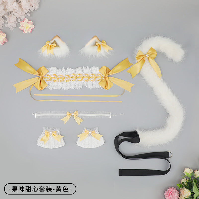 Cute Girl Hair Accessories Lolita Comic Exhibition Multi-use Clip Bow Hair Ornament Cat Ear Hair Clip Cat Ear Headband - Lolita Fetch