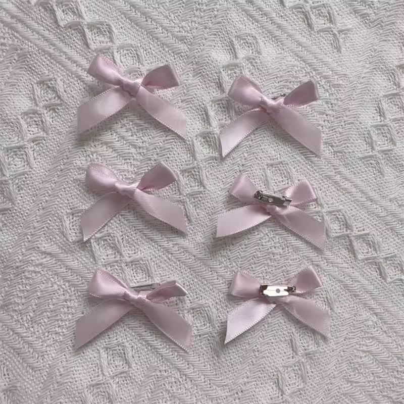 Handmade - Mini 3.5 cm Ribbon Bow - Brooch Set - detail view 12