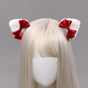 Pince à Cheveux Oreille de Chat Triangulaire - Oreille Blanche Nœud Papillon Rouge Vin
