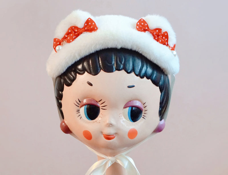 Original Handmade Bear Ear Bowknot Plush Headband Lolita Brown Japanese Korean Style - Lolita Fetch