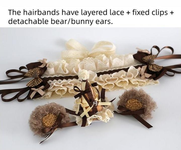 Xiaogui - Kawaii Lolita Headdress - Detachable Bear & Bunny Ears Headwear