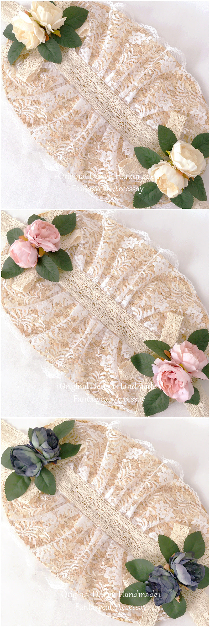 Original Straw Hat Flat Hat Lolita Handmade Gorgeous Elegant Tea Party Pastoral French Style Photo Bonnet Bntbb Hat