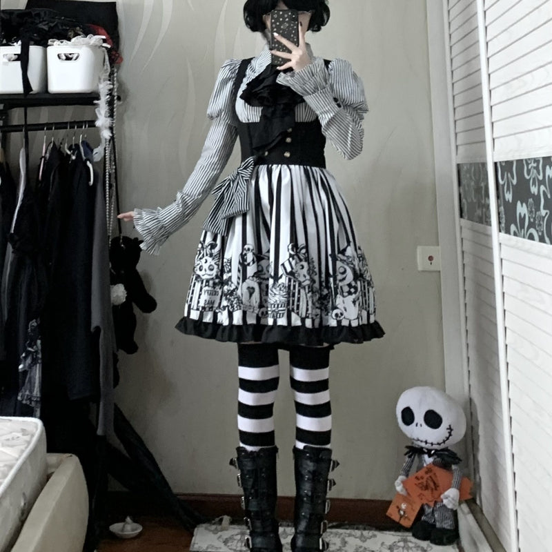 Doll and Bear - Strange Christmas - Long-Sleeve Gothic Lolita JSK Set - product detail 10