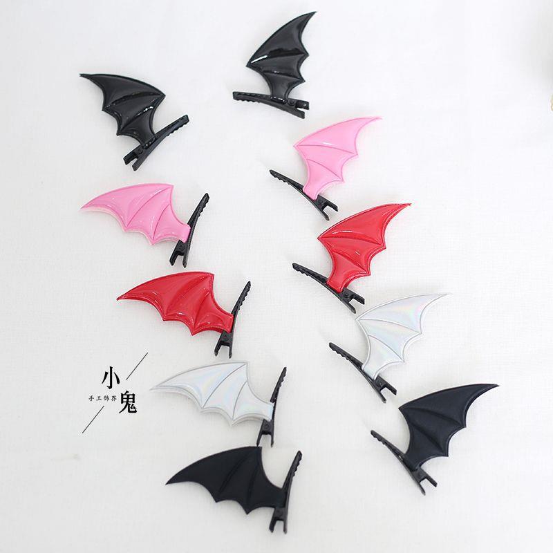 Black Wings Demon Hair Clip Bat Side Clip Halloween Headwear Bow Hair Accessory Lolita Gothic - Lolita Fetch