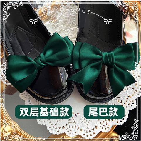 Sweet and Cute Girl Multi-color Lolita Shoe Clips Versatile Bow Shoe Buckles JK Basic Shoe Flowers