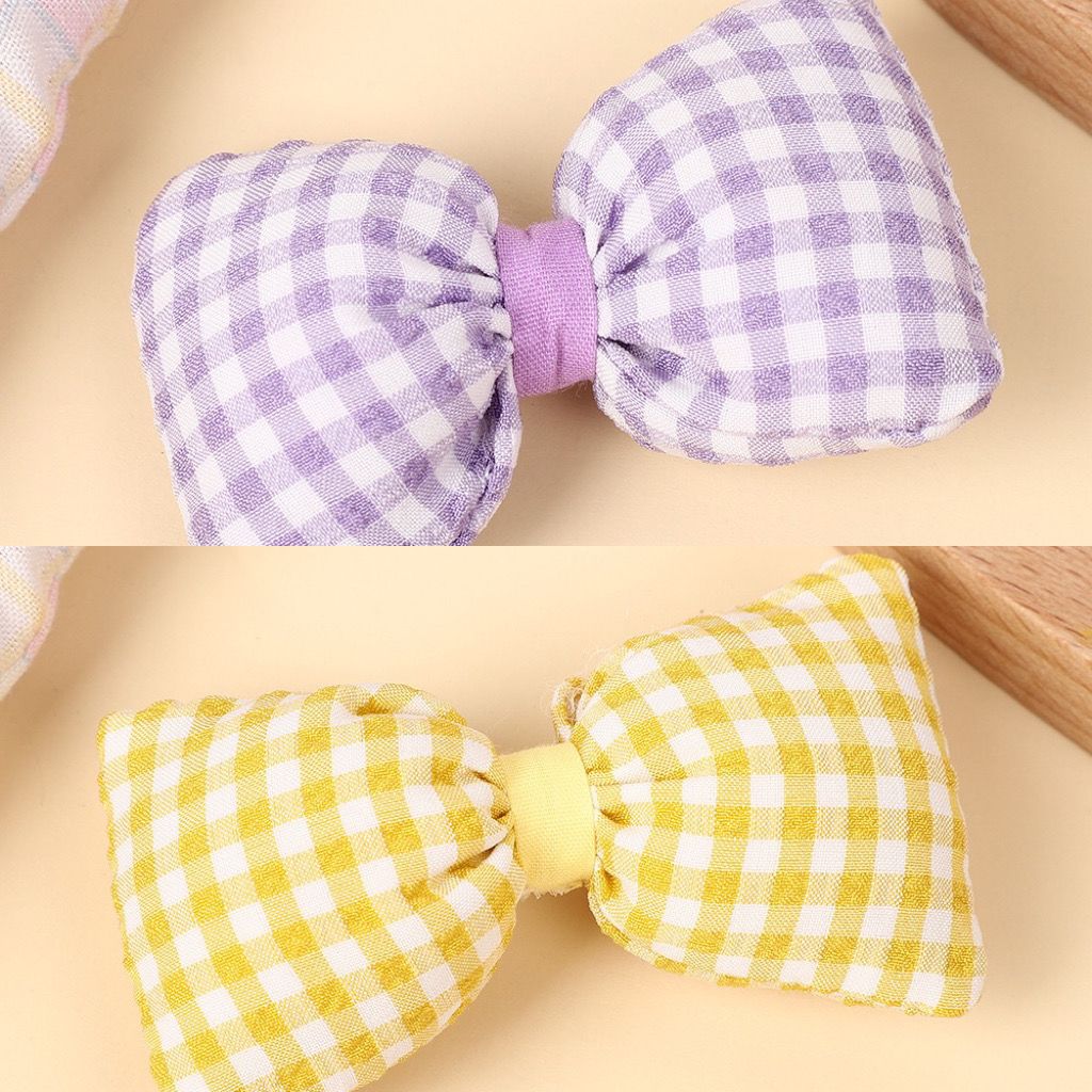 Handmade - Padded Gingham Bow - Brooch or Craft Accent - detail view 13
