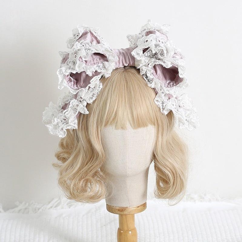 Xiaogui - Sweet Lolita KC with Large Lace Bow - in Multiple Colors Headwear