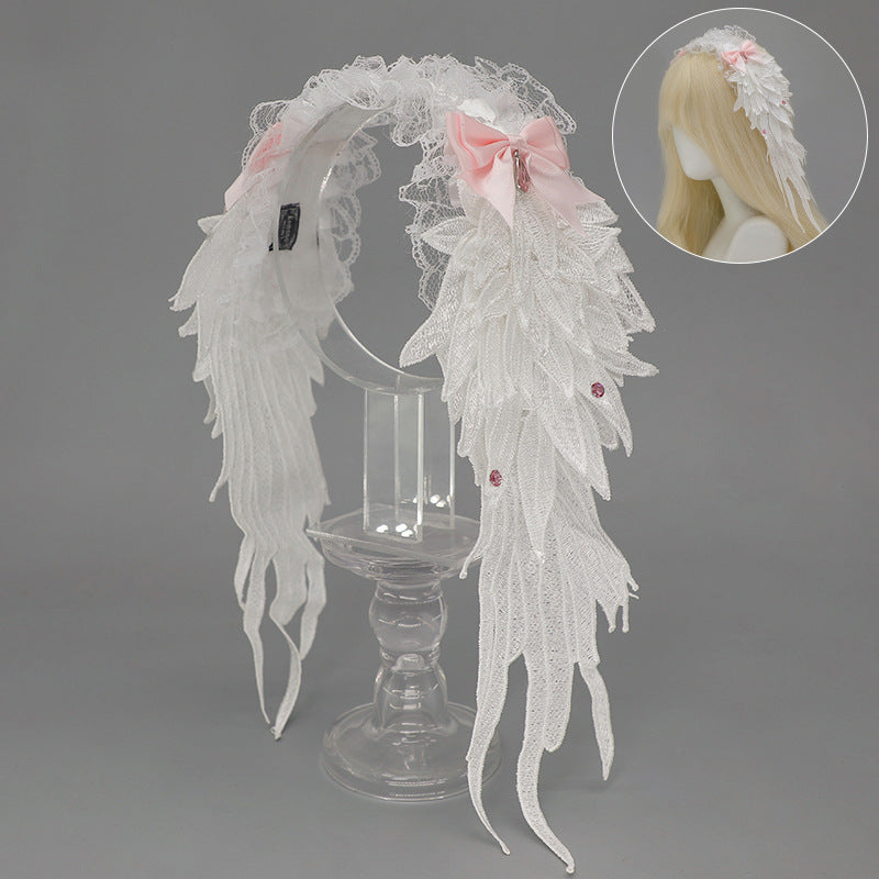 Dark Gothic Angel Wings Headband Subculture Harajuku Style Wings Hair Accessory Punk Lolita Wings Hair Ornament