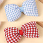 2 Pieces (Blue + Red) / Padded Fabric Bow (Brooch) Finished Item