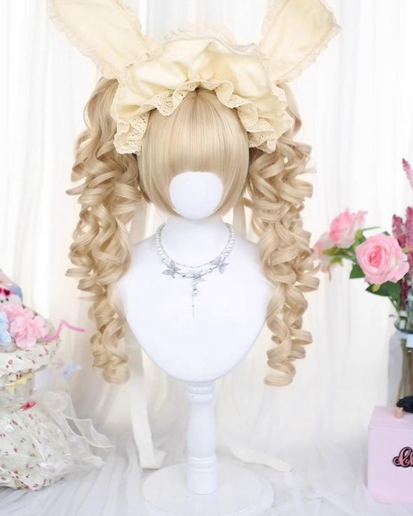 Dalao Home - Blonde Lolita Wig - Detachable Roman Roll Ponytails Wig