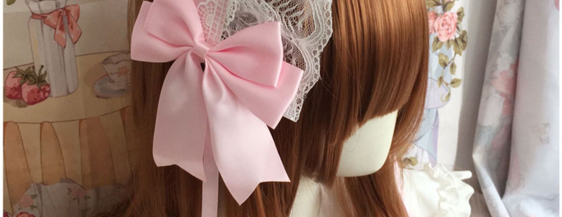 Japanese Retro Handmade Lolita Headband Lolita Style Lace Hair Accessory Sweet Versatile Dark Style KC Hair Ornament