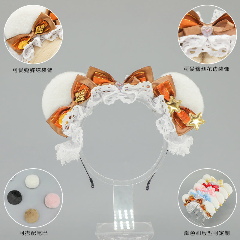 Lolita Comic Con Bear Ear KC - Handmade Gorgeous Japanese Soft Girl Hairband - Lolita Fetch