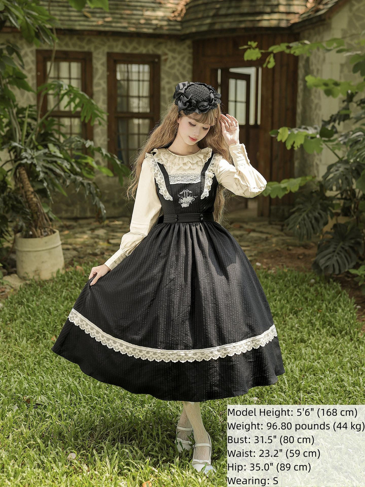 WithPUJI - Oak in the Wind - Classic Lolita JSK Dress with Rose Basket Embroidery - product detail 6