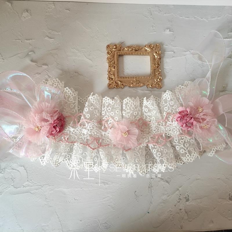 Handmade Classical Lolita Bridal Embroidery Lace Flower Lace Bow Hairband Hair Accessory