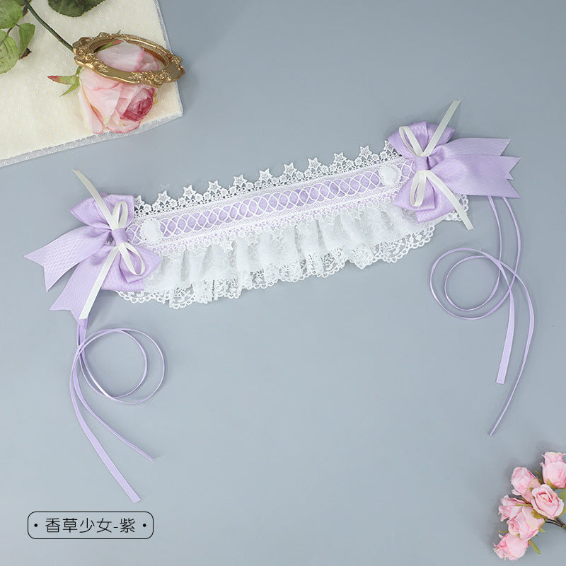 Japanese Style Handmade Cute Sweet Hair Accessories Versatile Lolita Girl Hair Ornaments Lace Bow Hair Clips Tea Party Hair Bands