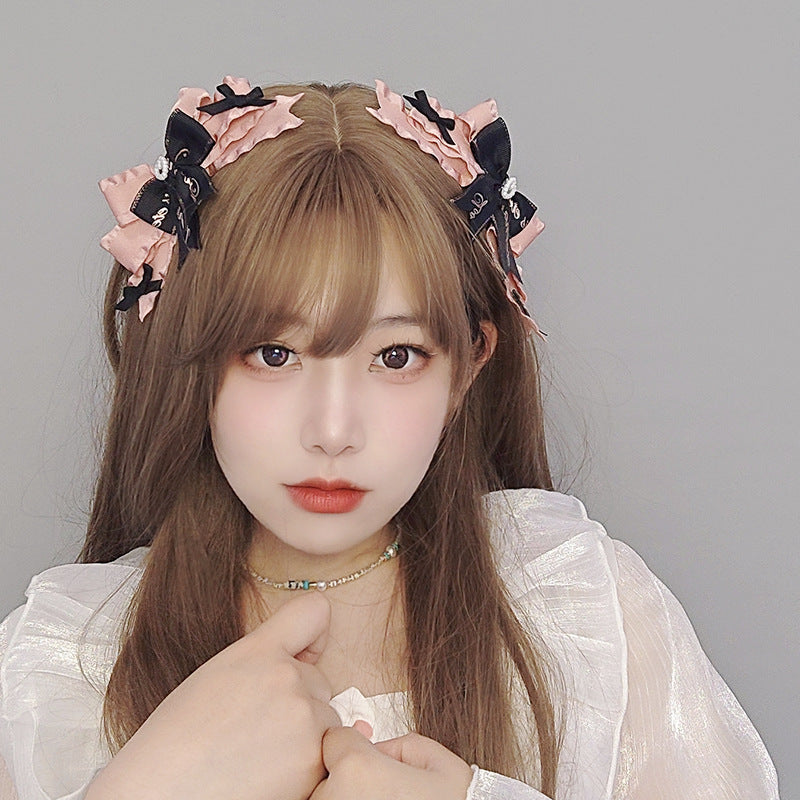 Anime Lolita Hairpin - JK Cute Bow Side Clip for Comic Exhibition & Daily