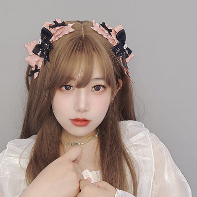 Anime Lolita Hairpin - JK Cute Bow Side Clip for Comic Exhibition & Da Daily