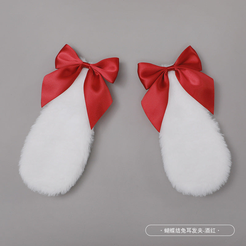 Lolita Lolita Bowknot Lolita Bunny Ear Hair Clip Side Clip Pair Clip Hair Accessory Cartoon Hair Clip - Lolita Fetch
