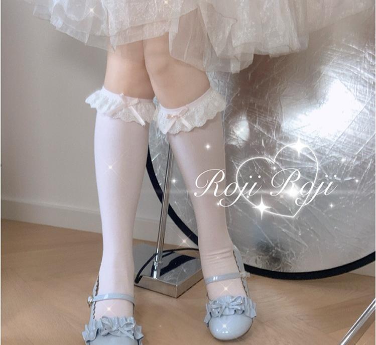 Roji Roji - Sweet Lolita Cotton Socks Bow Lace - Socks Socks