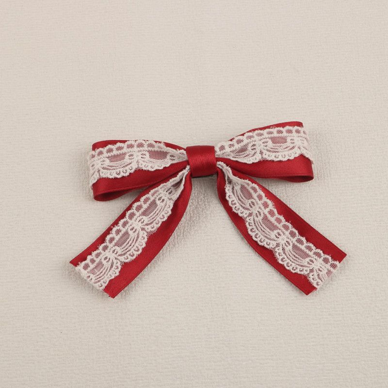 Handmade - Showa Cake Bow - Lace Brooch and Hair Clip - detail view 3