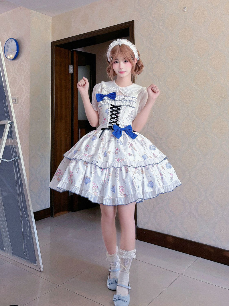 Coffee Rabbit Shell Bubble Letter Lolita JSK Set