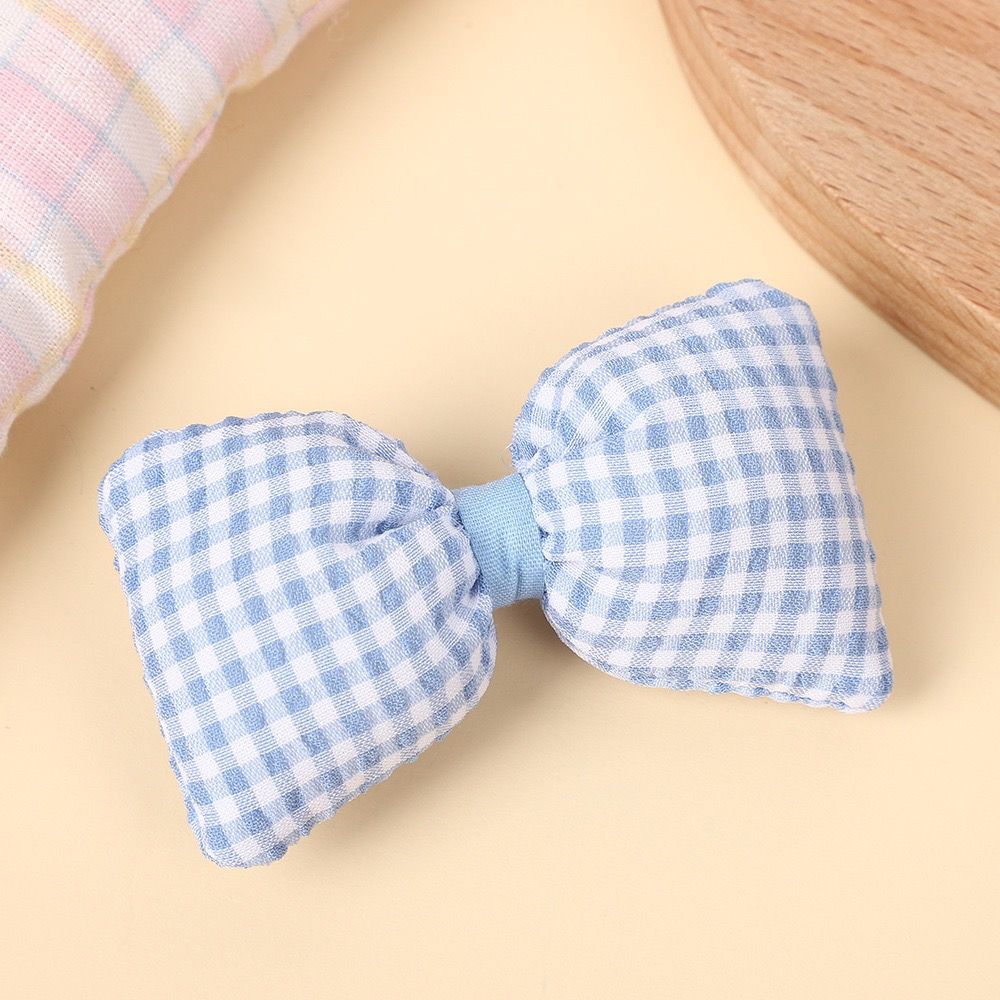 Handmade - Padded Gingham Bow - Brooch or Craft Accent - detail view 18