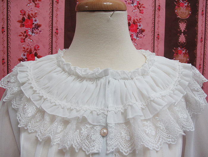 Yilia - Retro Princess Long Sleeve Lolita - Blouse Innerwear
