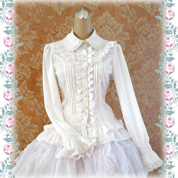 Strawberry Witch - Elegant Lace-Up Back Lolita Blouse - Innerwear