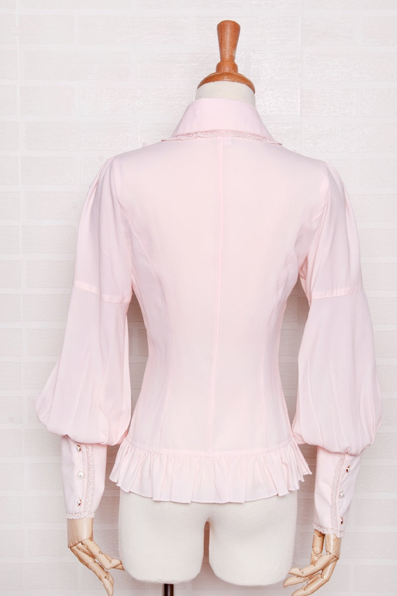 Yilia - Elegant Lamb Sleeve Chiffon Lolita - Blouse Innerwear