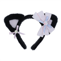 Independent Brand - Cream Meow Cat Ear - Headwear - Cream Meow Series Headband-Black Pink