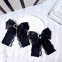 Braided Bow Brooch (Black 2-Piece Set)
