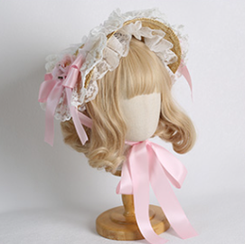 Xiaogui - Sweetie Zhi Fan - Country Lolita Lace French Straw Hat