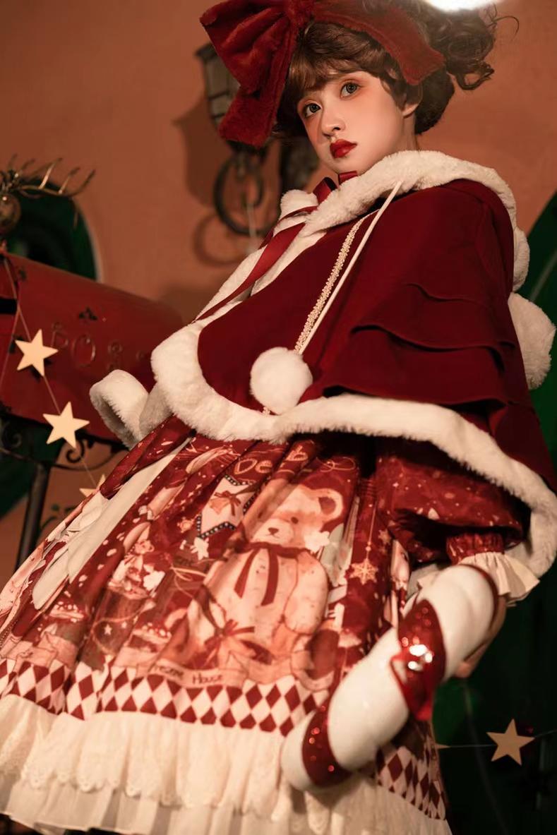 Your Princess - Bear Gift - Kawaii Lolita Christmas Dress and Cape