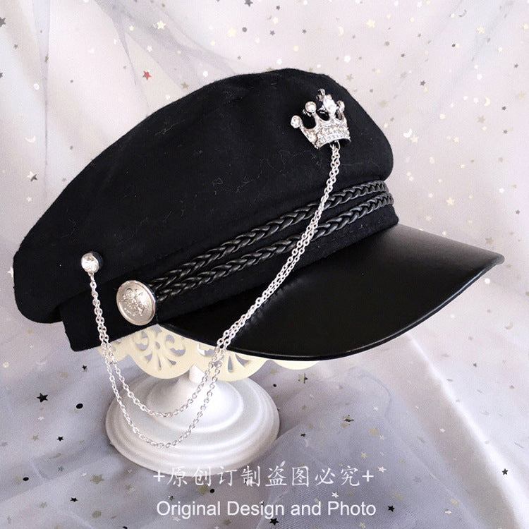 Army Lo Tassel Military Hat Gothic Style Military Hat Handmade Design Lolita Military Hat Lolita Accessories - Lolita Fetch